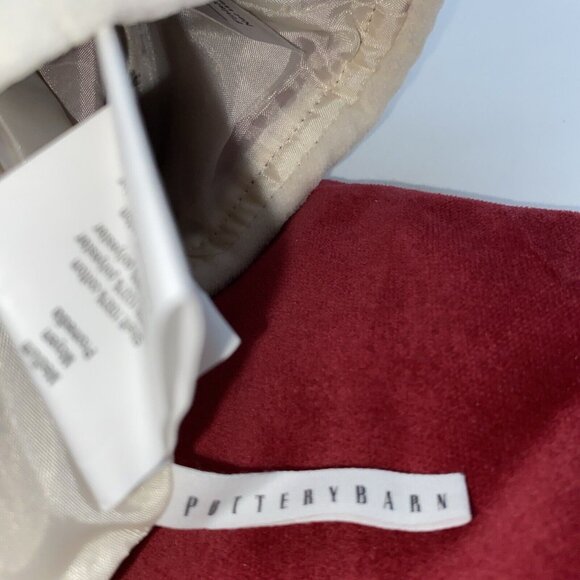 Pottery Barn Velvet Christmas Stocking Holiday Monogrammed Lg1 Red Cream 19 inch - Picture 6 of 10